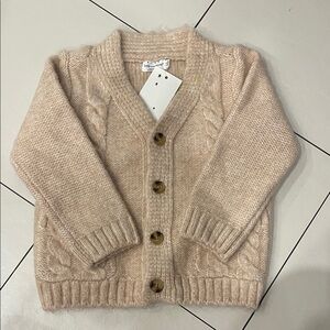 Kids Cable Knit Cardigan Sweater